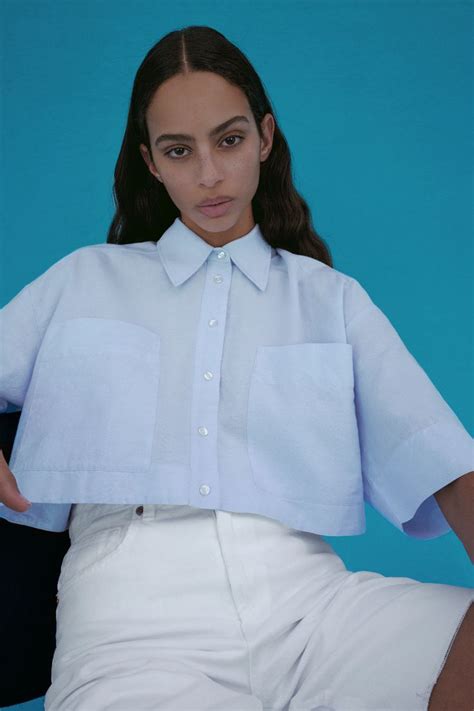 cropped shirt zara|More.